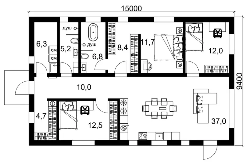 Первый этаж проекта FH-114F Furor