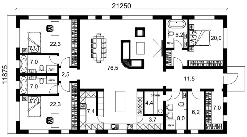 Первый этаж проекта FH-212M Maximus