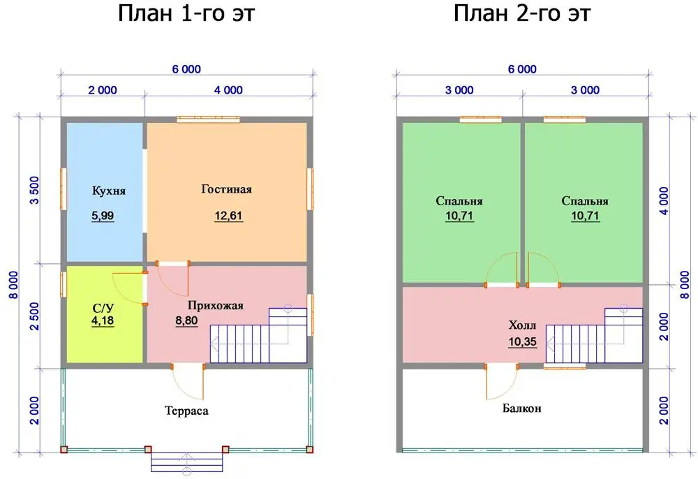 Планировка коттеджа с мансардой и террасой